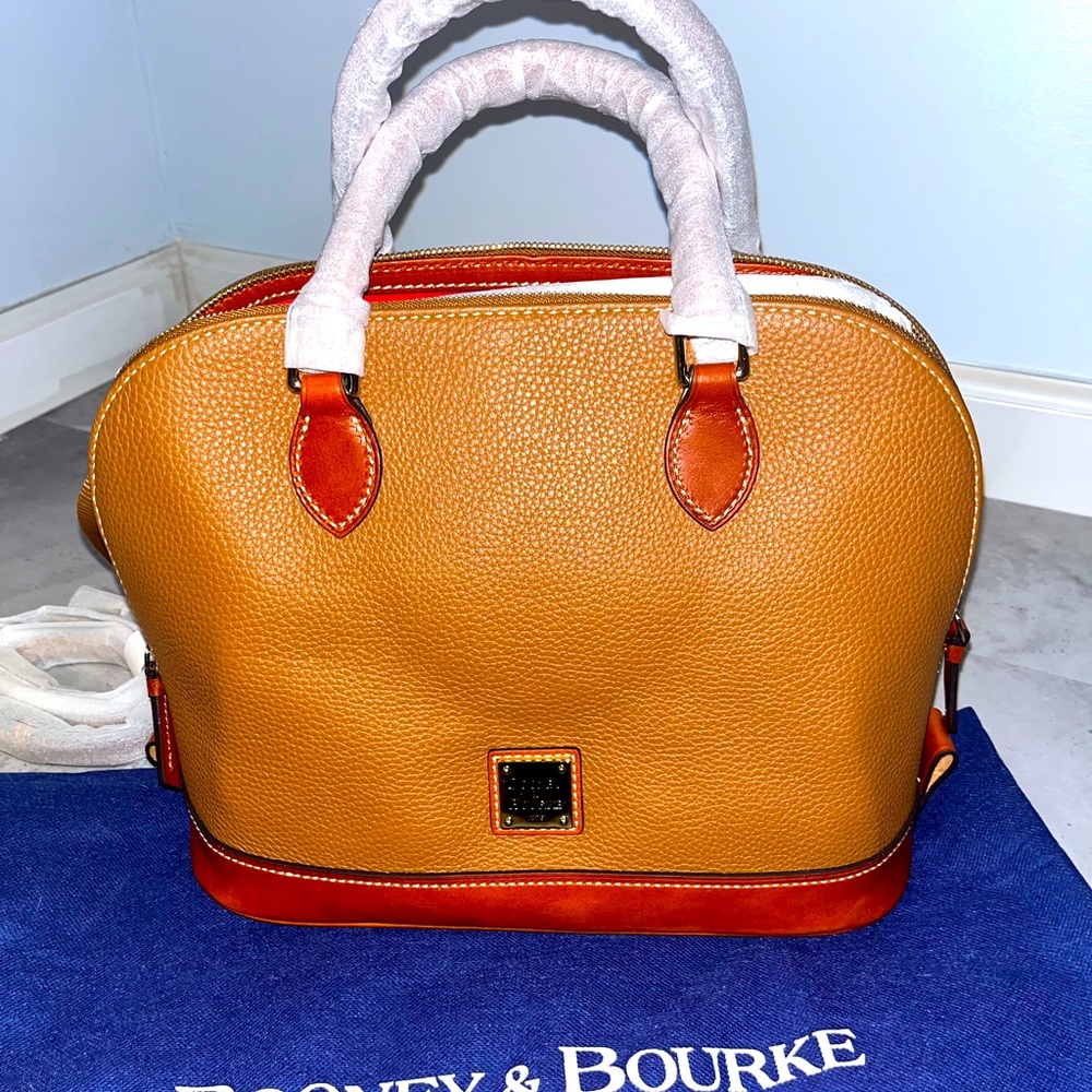 Dooney and Bourke Dome Satchel Caramel leather NEW